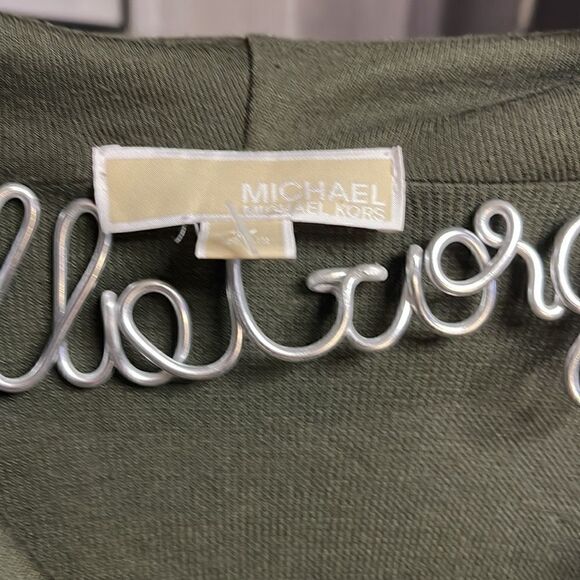 Olive green cowl neck long sleeve tee/shirt/top michael kors blouse plus size - Picture 3 of 3